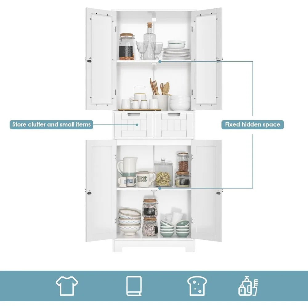 Tall Bathroom Freestanding Pantry Cabinet