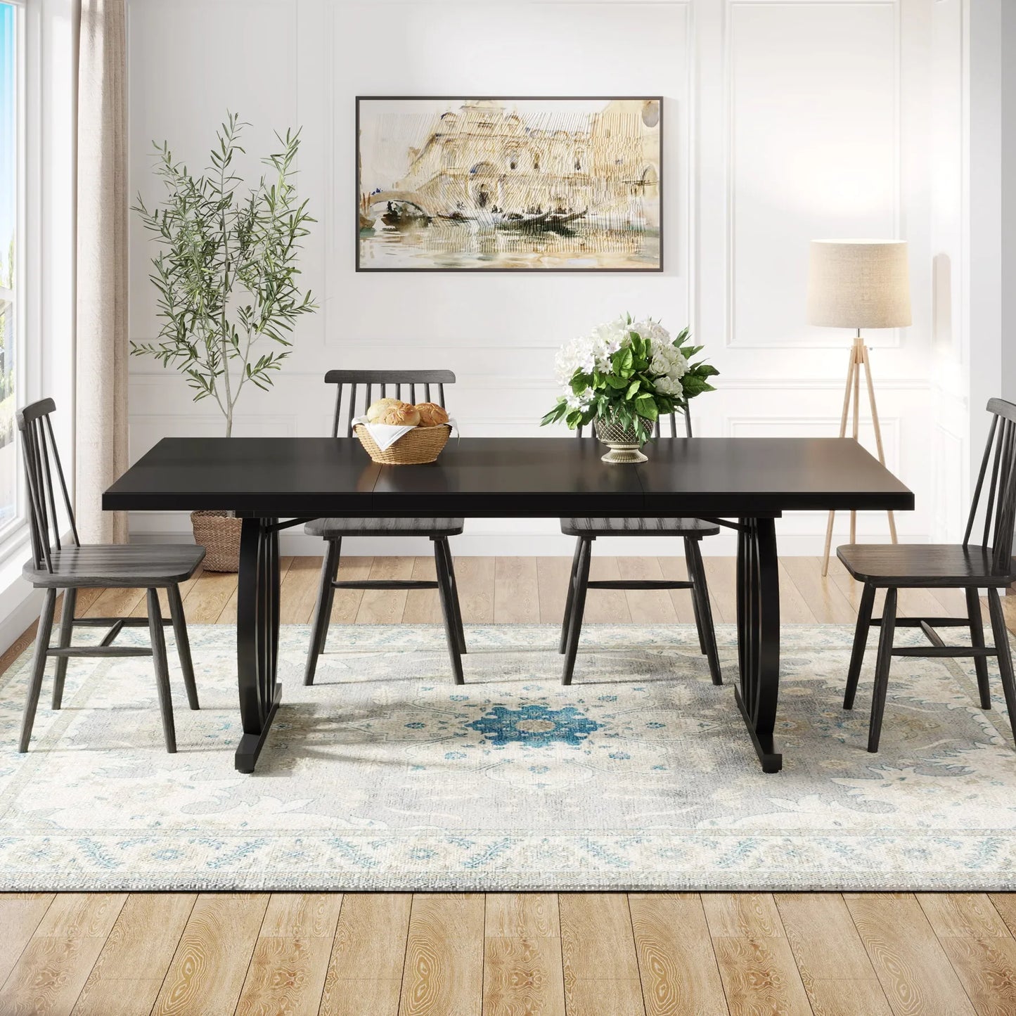 Dining Table for 4-6 People Modern Industrial