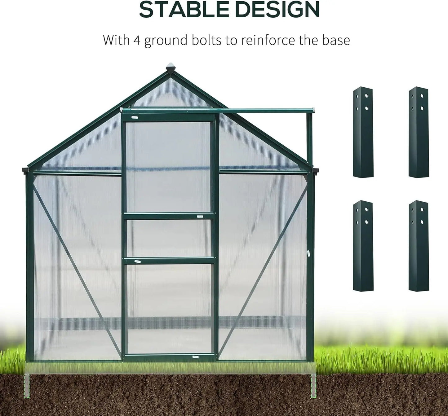 Heavy Duty Outdoor Aluminum Walk-in Green House