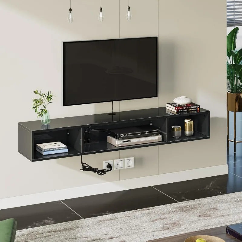 Floating TV Stand With Power Outlet