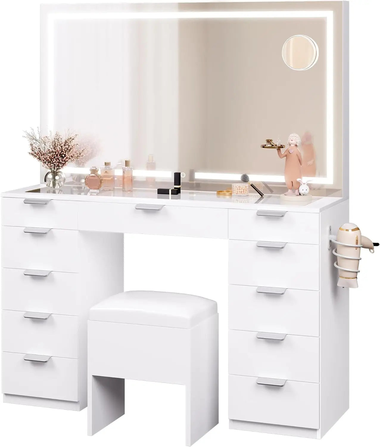 Vanity with Lighted Mirror & Power Outlet