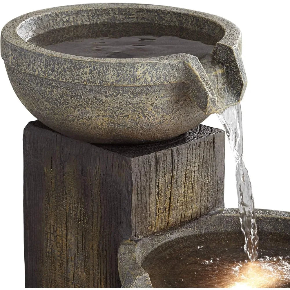 Four Tier Rustic Outdoor Floor Water Fountain