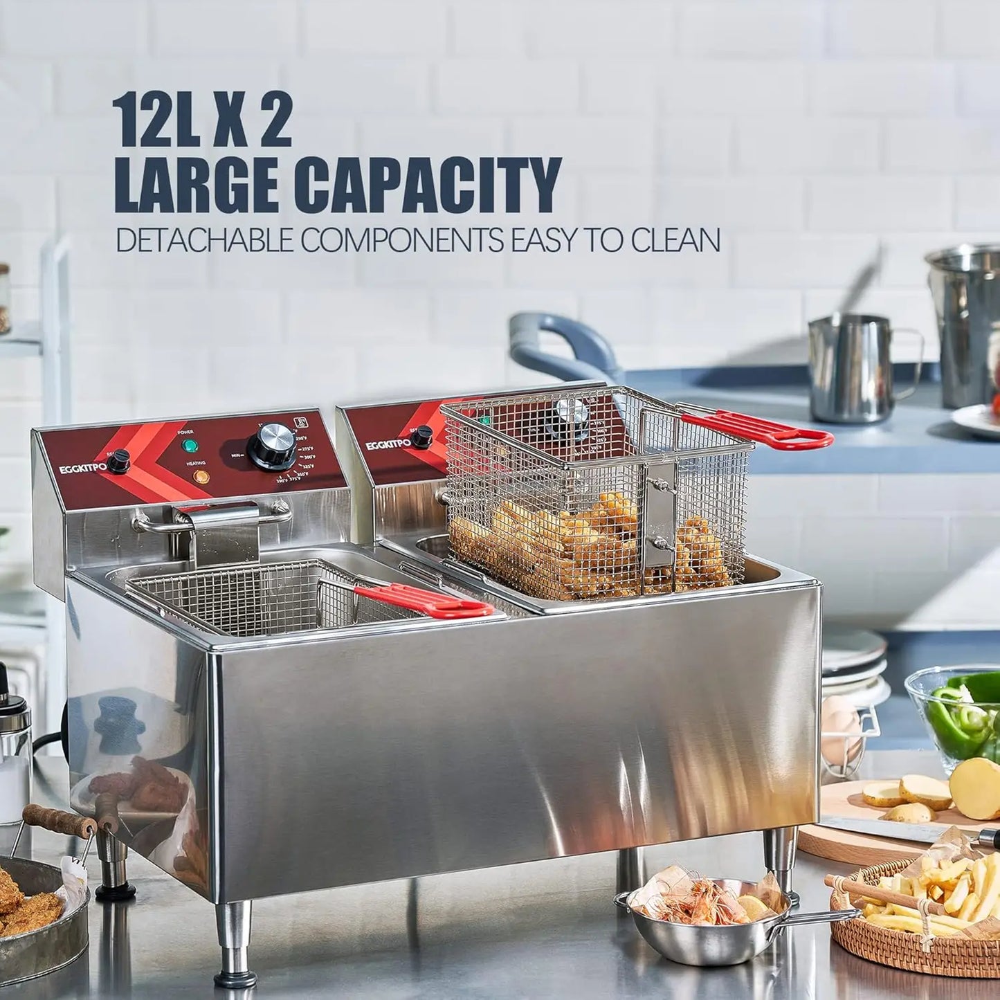 Commercial Deep Fryer Dual Tank Electric