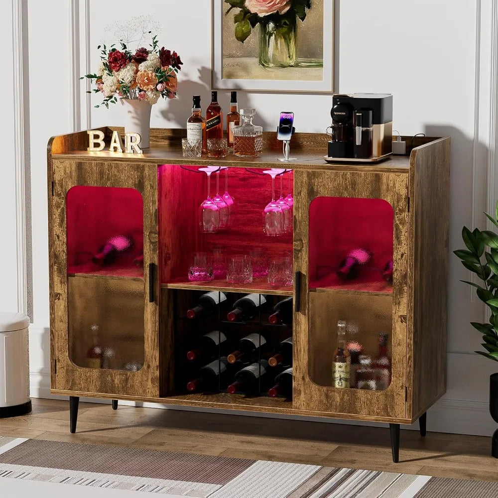 Liquor Cabinet Bar With Power Outlet