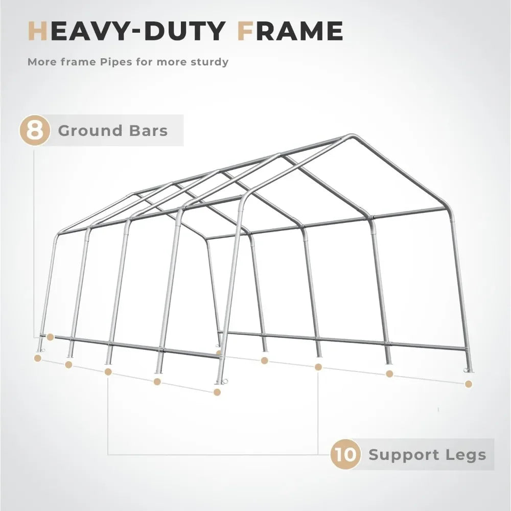 13x20 FT Heavy Duty Carport Portable Garage