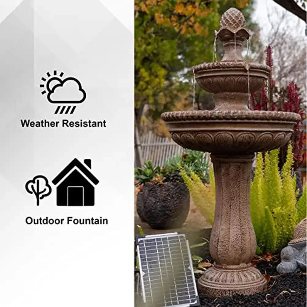 Solar 2 Tier Outdoor Water Fountain