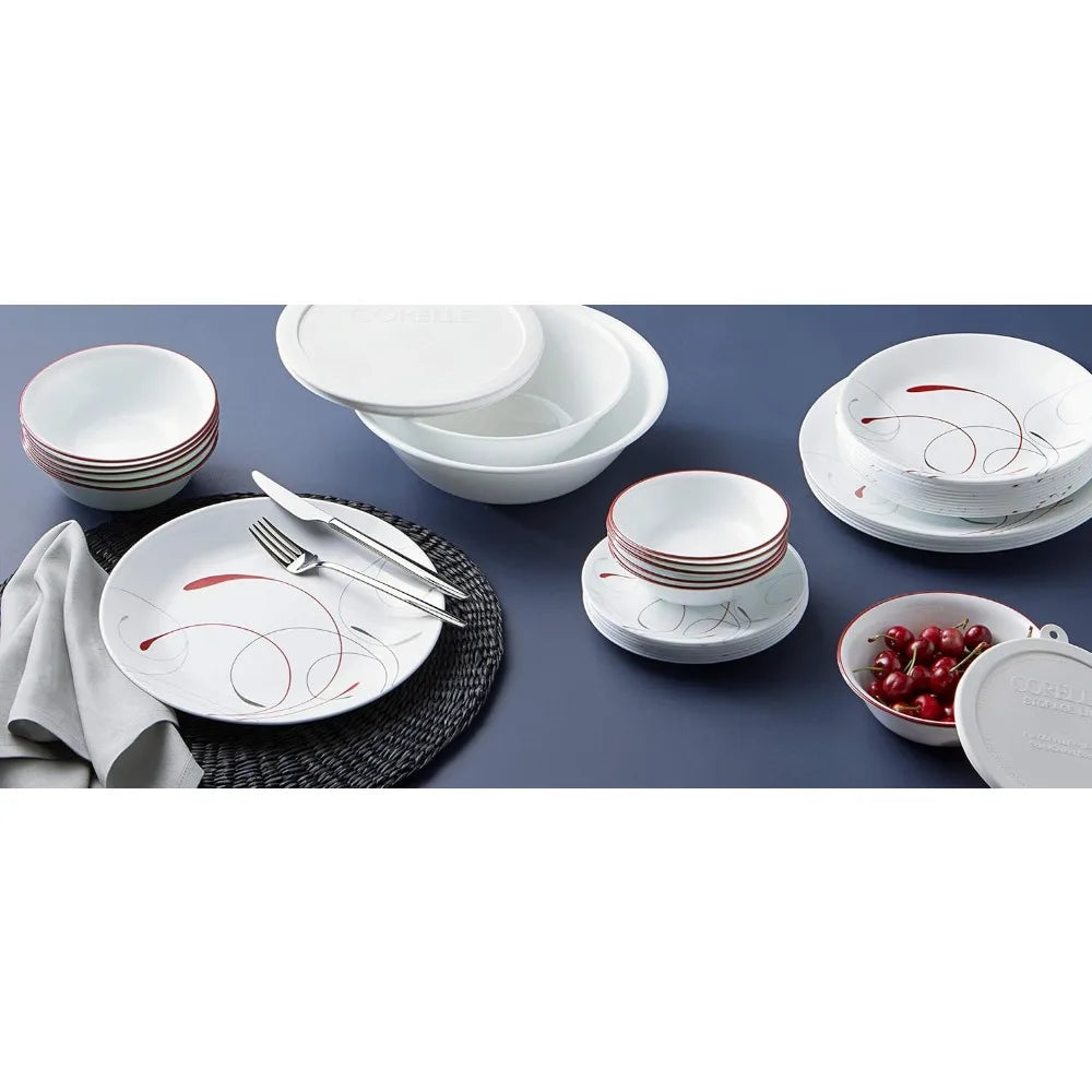 78-Piece Service for 12 Set, Round Glass