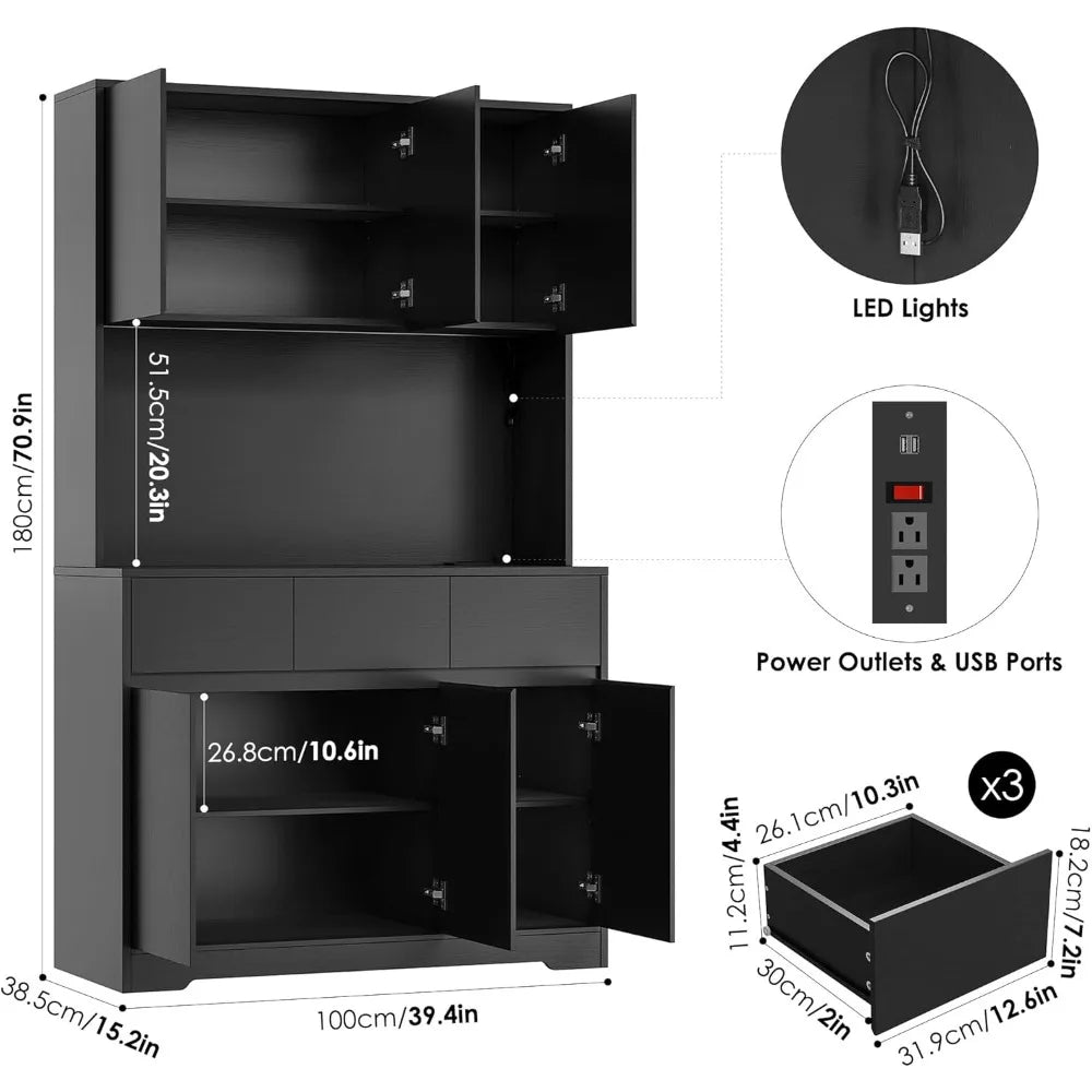 71'' Tall Kitchen Pantry Storage Cabinet