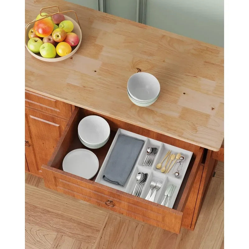 Kitchen Island with Drop Leaf and Storage