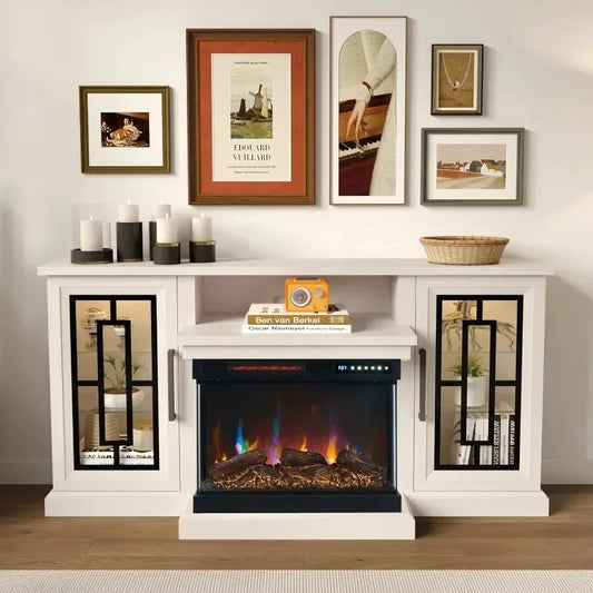 59"  Stand with 3-Side Glass Fireplace