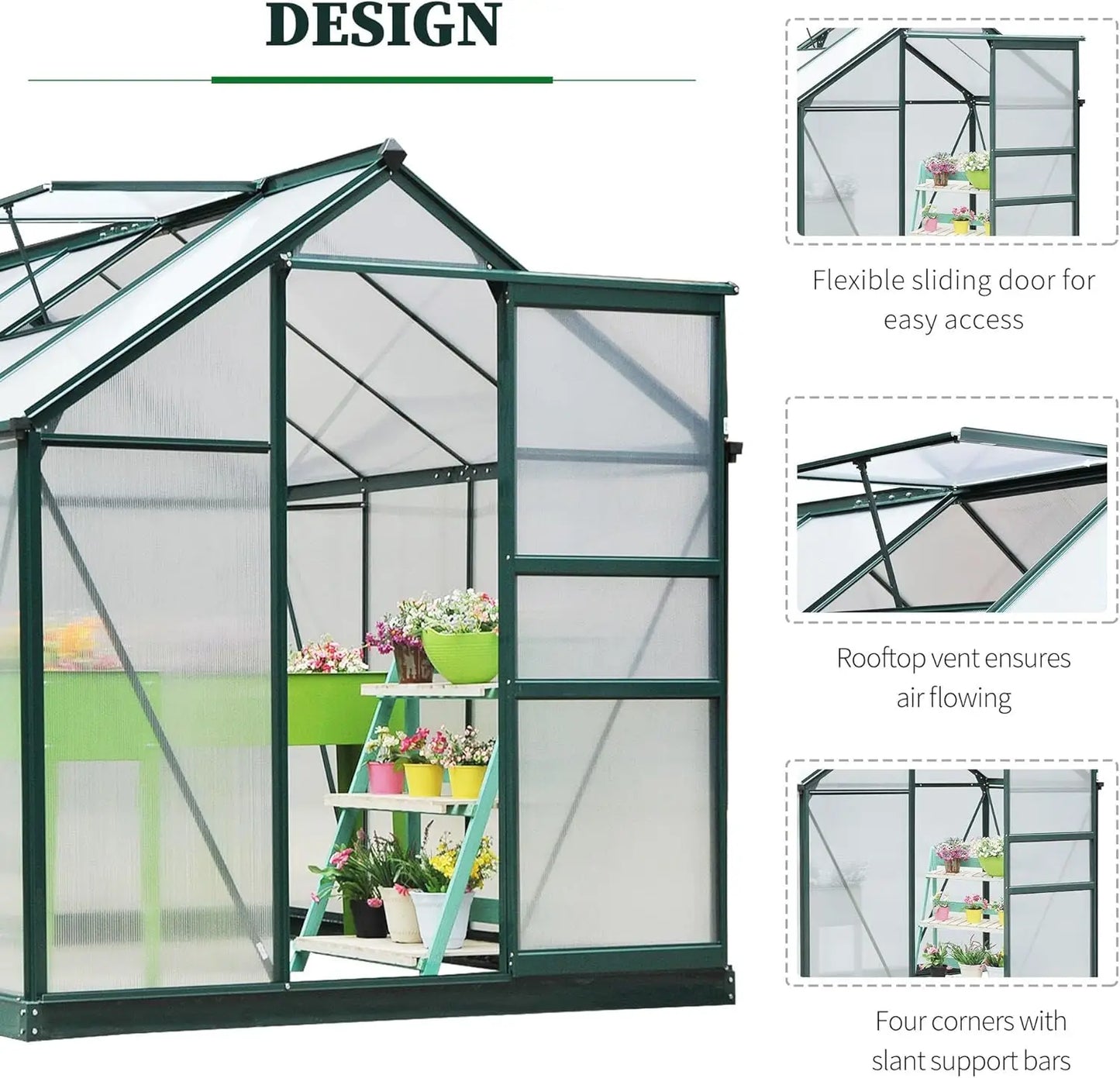 Heavy Duty Outdoor Aluminum Walk-in Green House