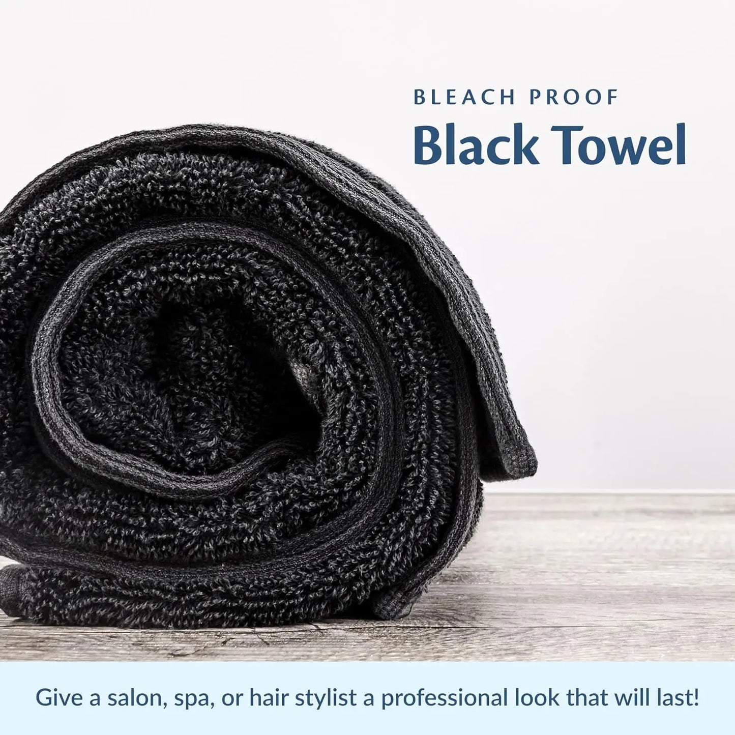 Black Bleach Proof Towels Set 96 Pack