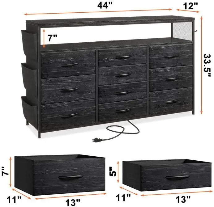 Wide Dresser With 10 Drawers for 55" TV