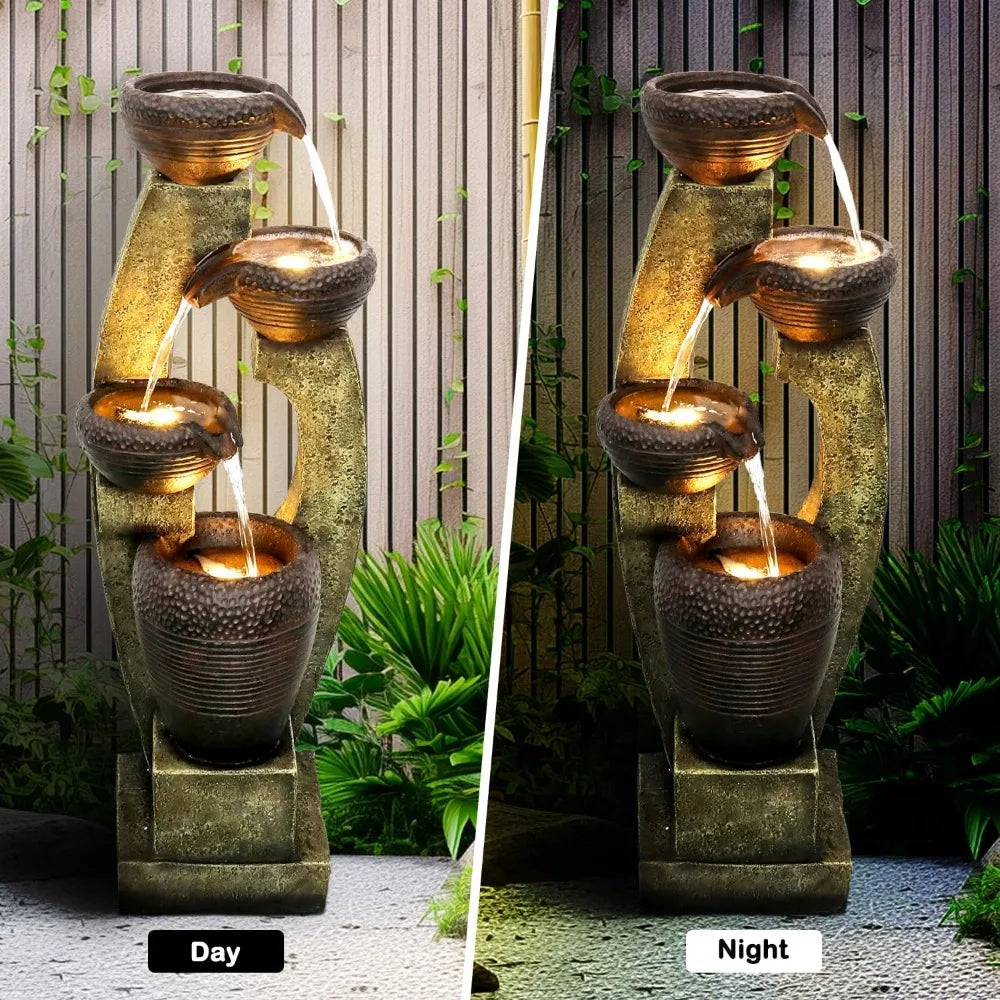 4 Crocks Outdoor Garden Fountains