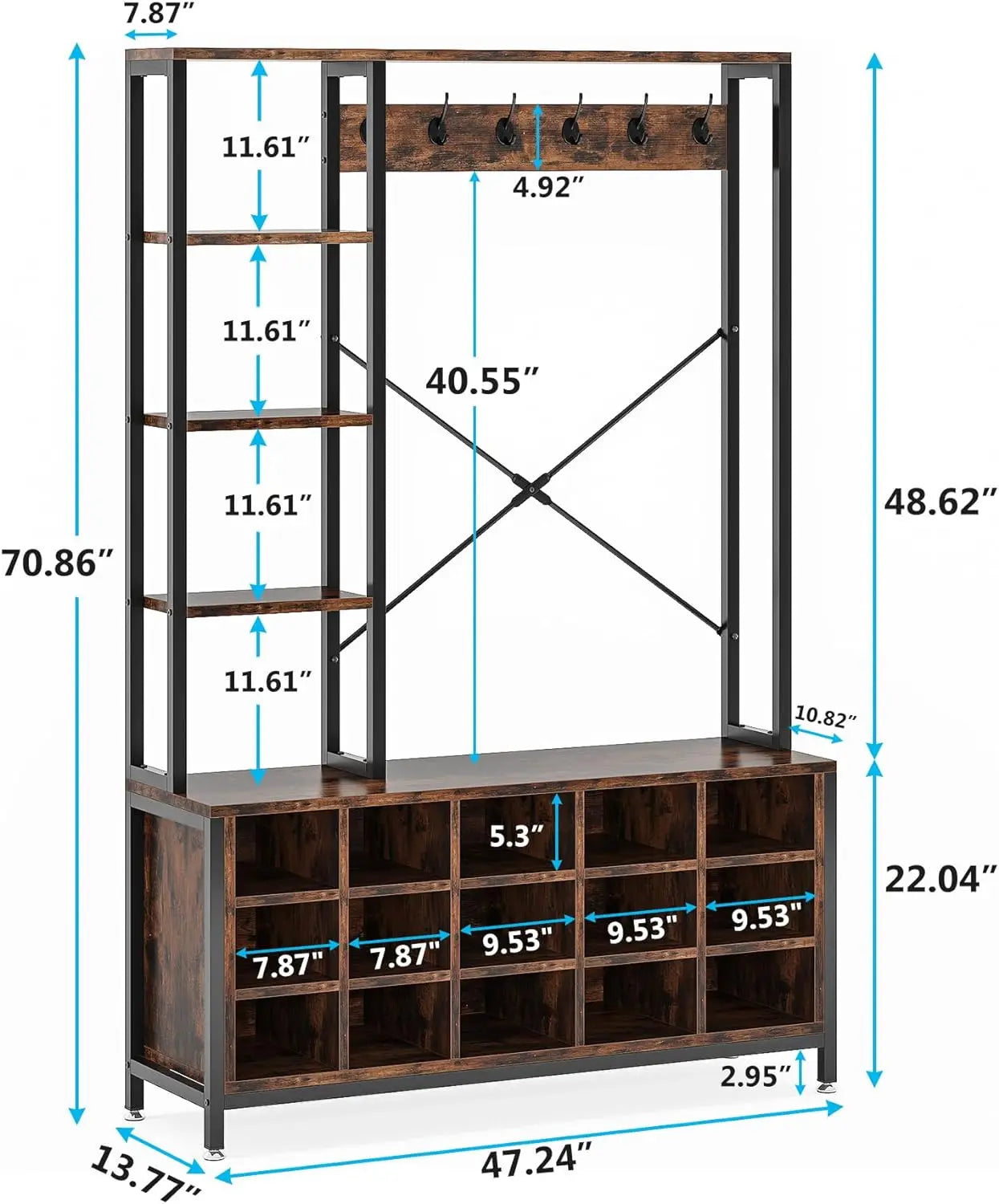 Entryway Bench With Coat Rack