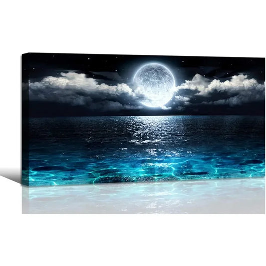 Wall Art Moon Sea Ocean Landscape Picture