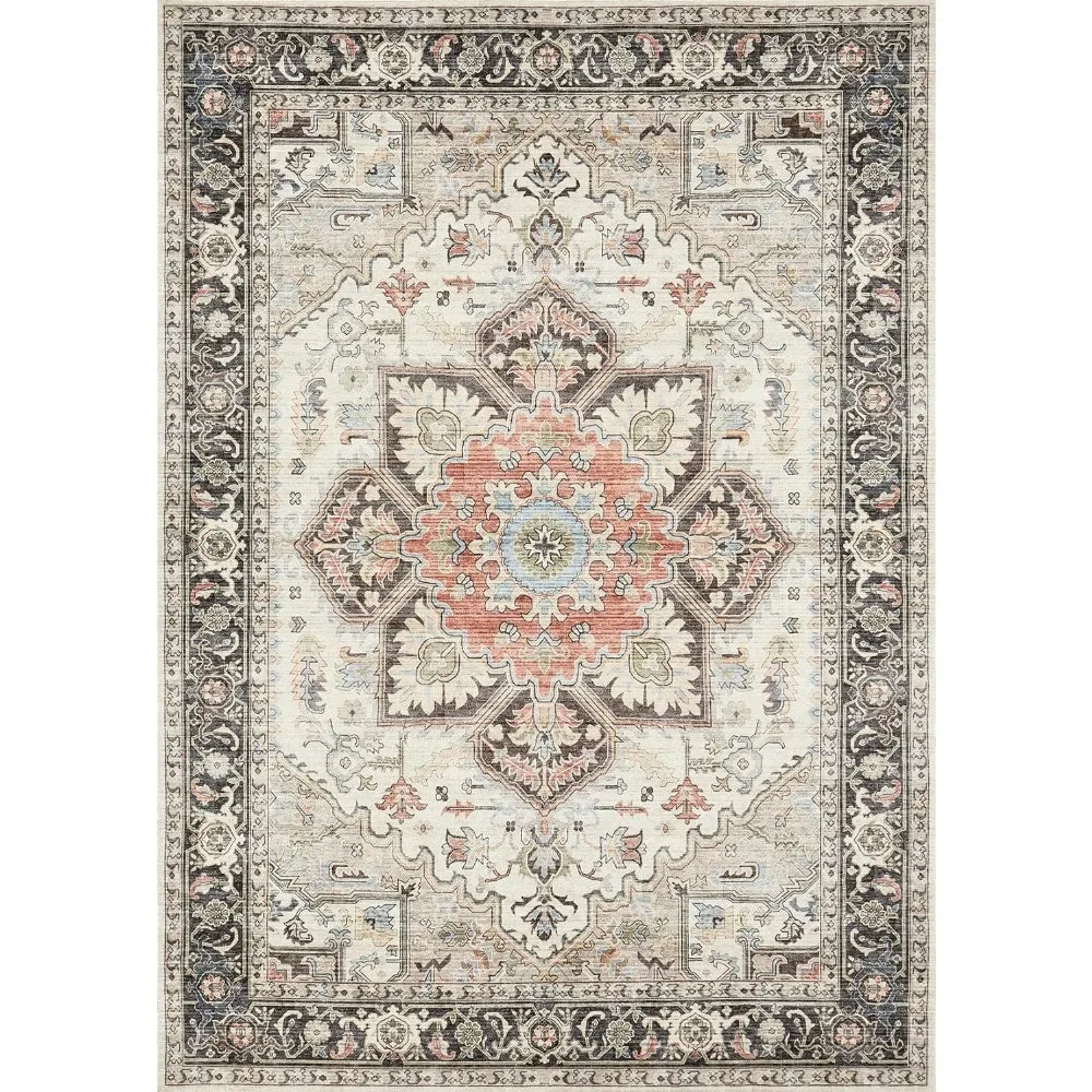 Oriental Vintage Floral Distressed Rug