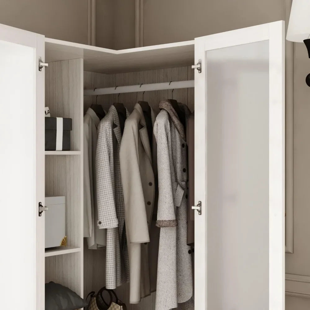 Armoire Closet with Hanging Rod & Shelf