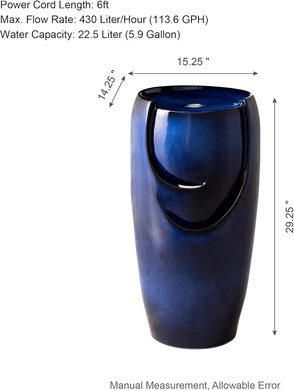 Ceramic Vase Outdoor Water Fountain