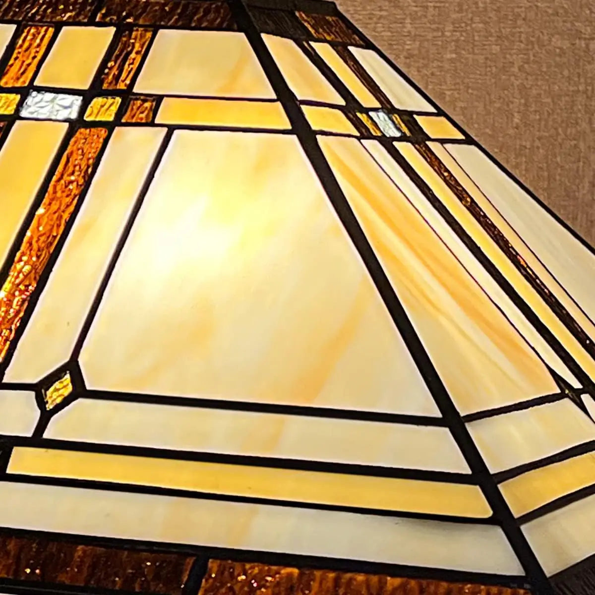 Cream Color Stained Glass Floor Lamp