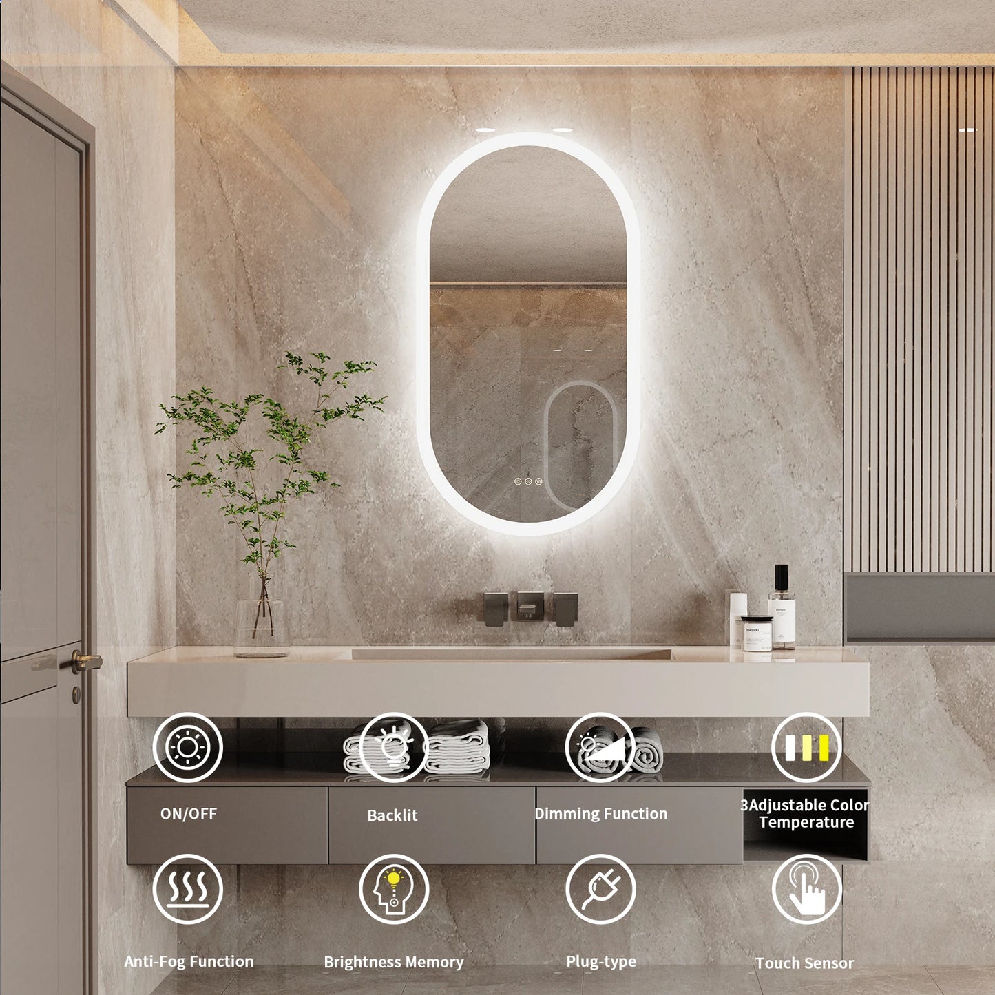 Led Bathroom Mirror for Wall Mounted