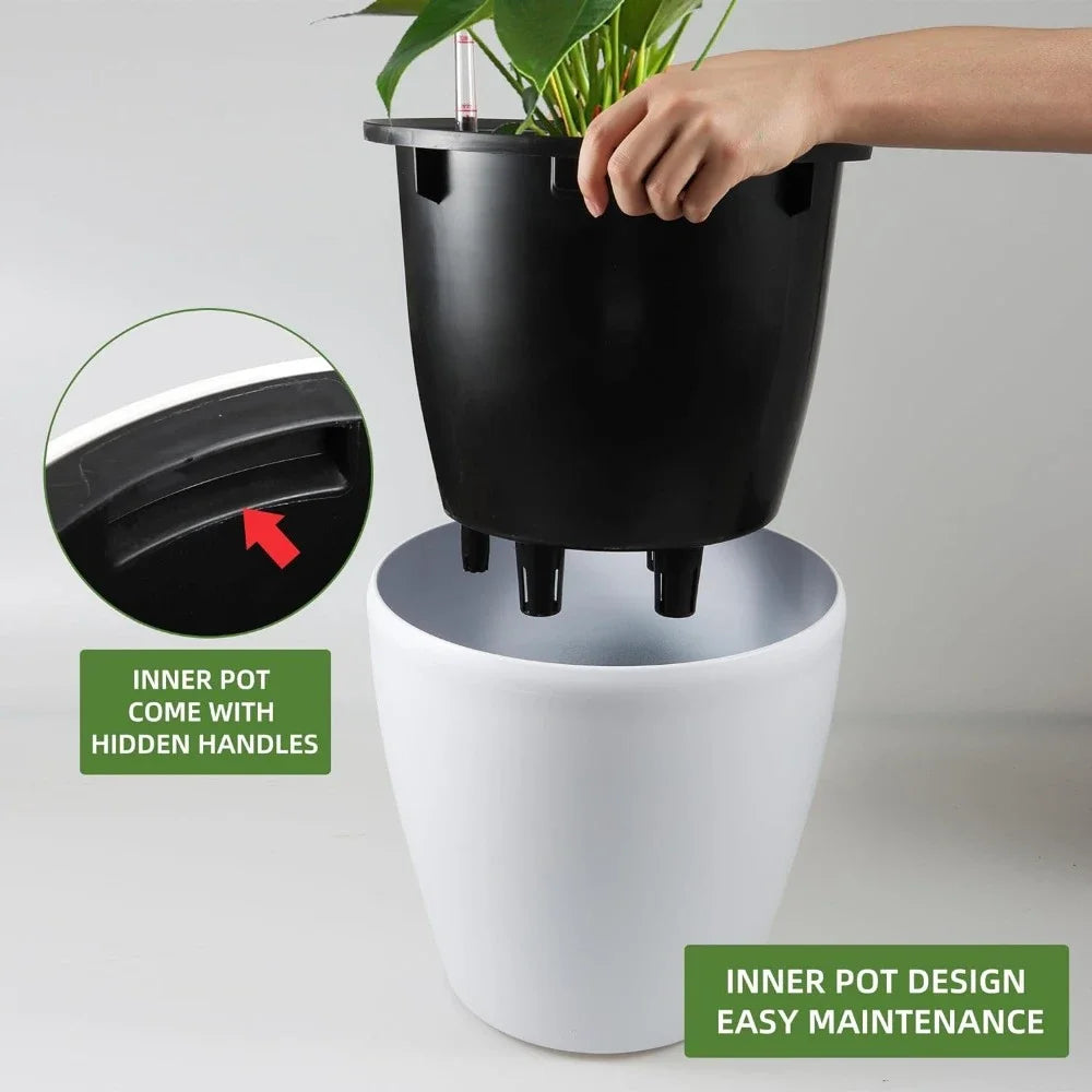 Indoor Outdoor Self Watering Planter With Wheels