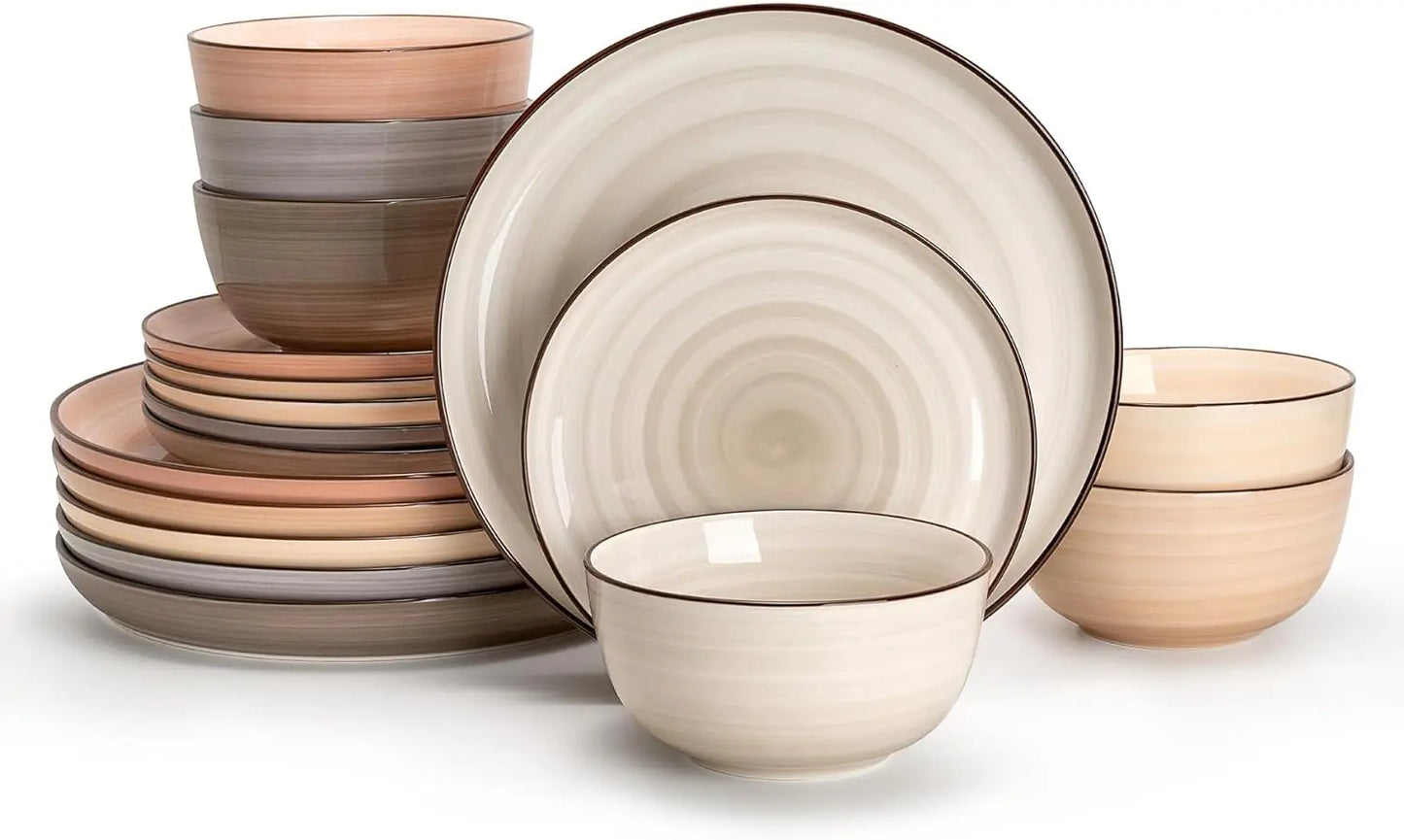 18-Piece Porcelain Round Dinnerware Set