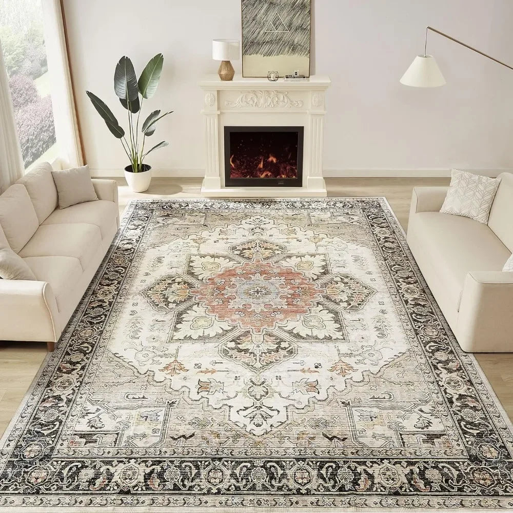 Oriental Vintage Floral Distressed Rug