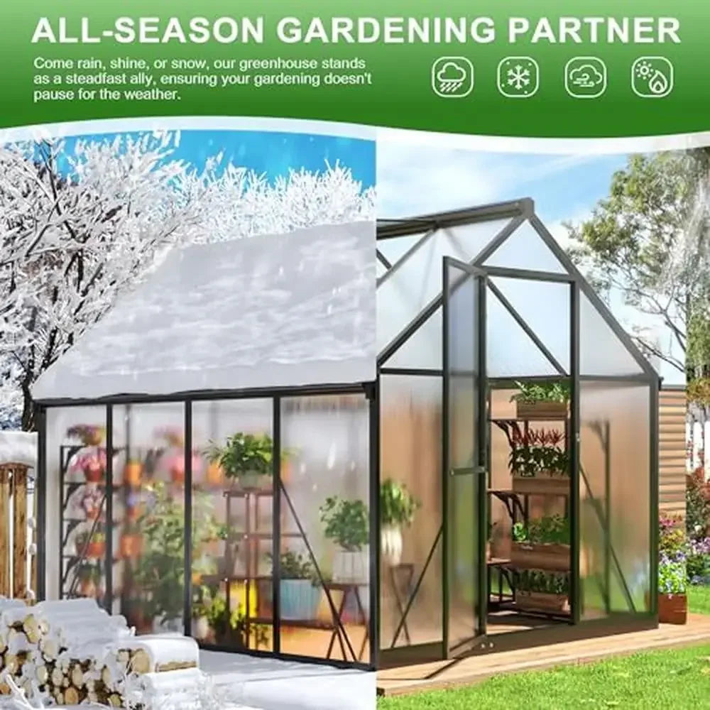 Aluminum Polycarbonate Greenhouse Garden Kit