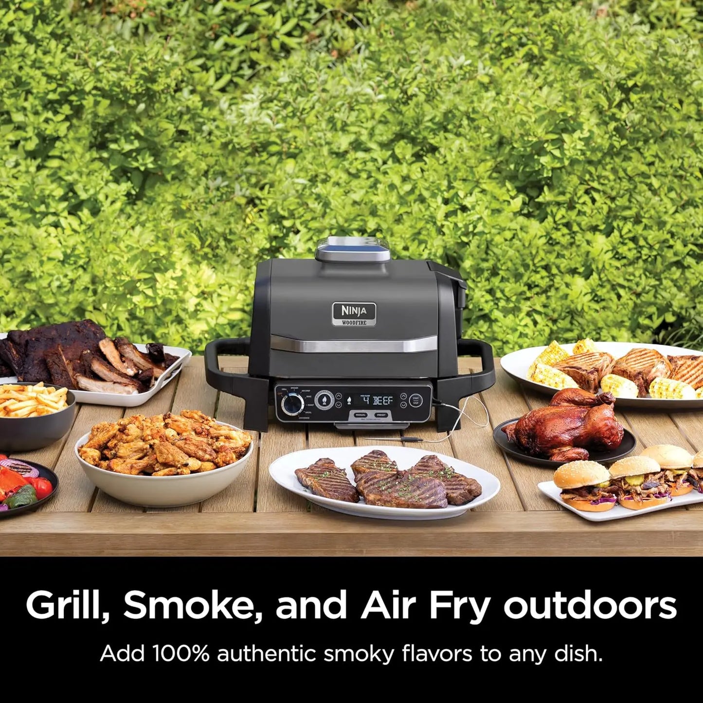 Pro 7-in-1 Grill & Smoker with Thermometer