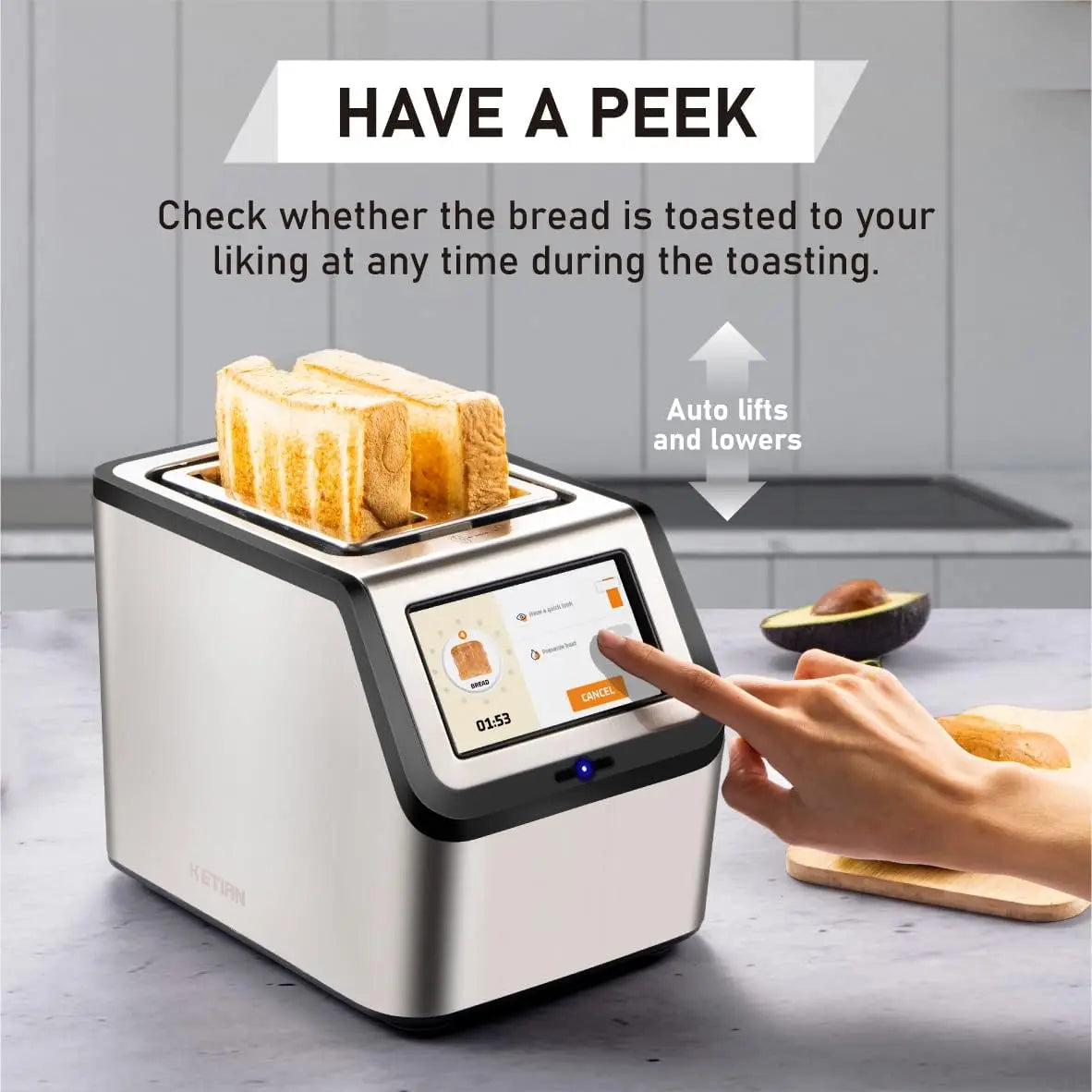 Smart Toaster, Slice,High-speed Automatic Settings, Bagel English Muffins Toast Pastry Waffles Bre