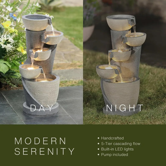 Modern Outdoor Water Fountains With  Lights