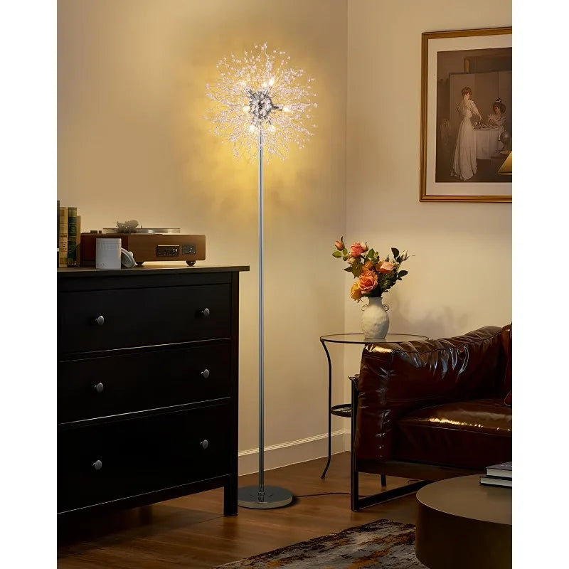 Modern Crystal Chrome Standing Lamp With Footswitch