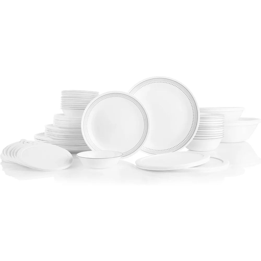 78-Piece Service for 12 Set, Round Glass