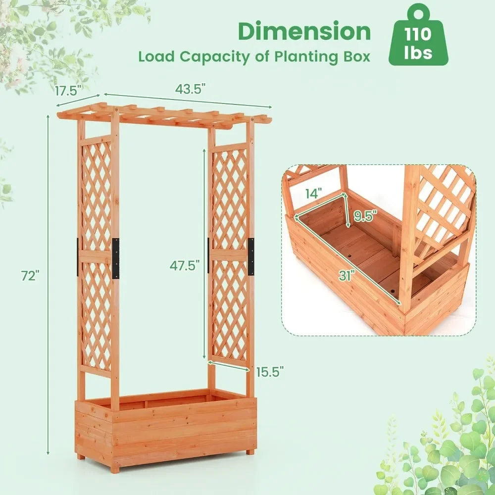 Garden Bed With 2-Sided Trellis