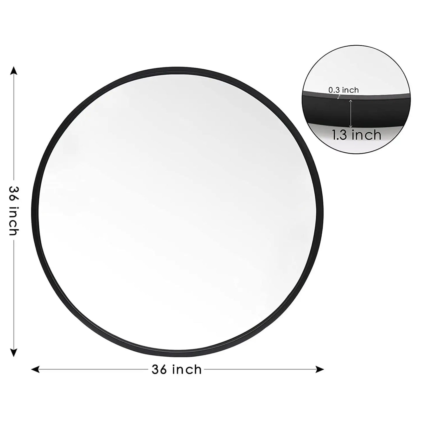 36 Inch Round Metal Wall Mirror