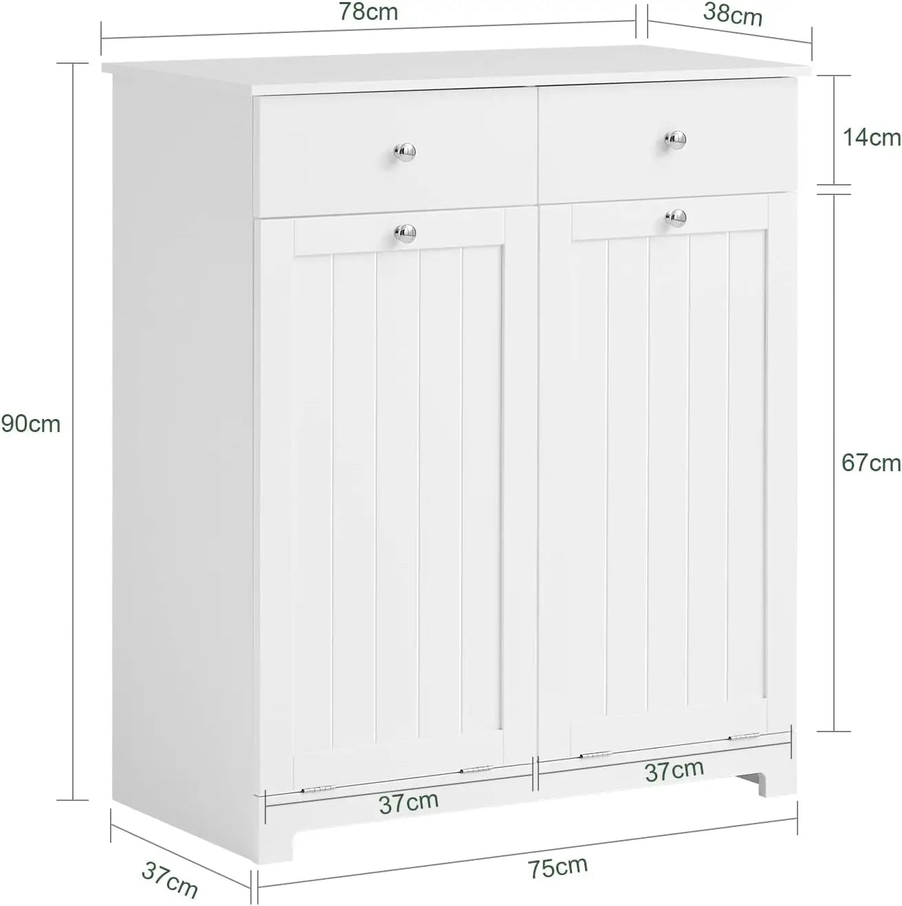 White Bathroom Laundry Cabinet Hamper