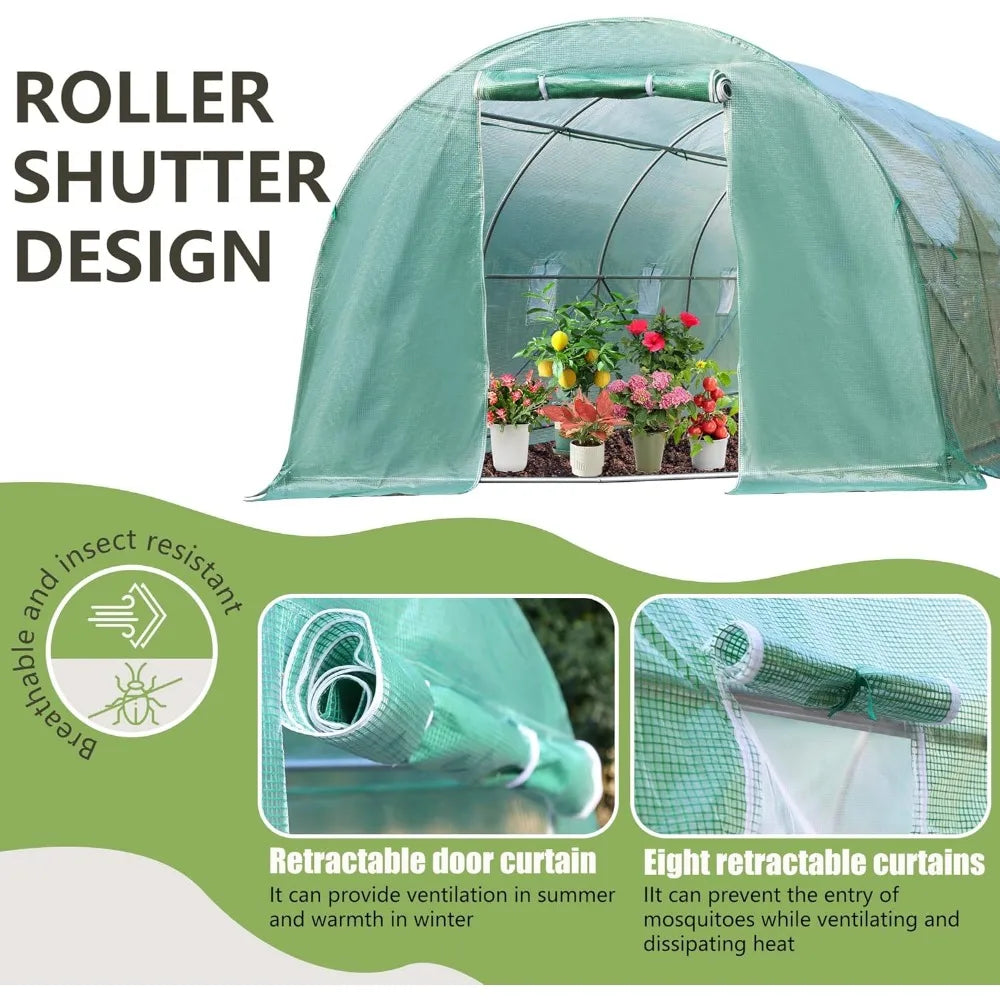 Large Outdoor Greenhouse Tunnel Sturdy Walk-in