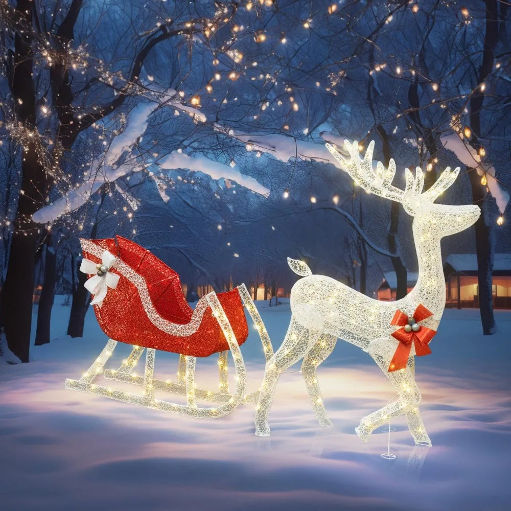 Christmas Decoration Reindeer and Sled Set