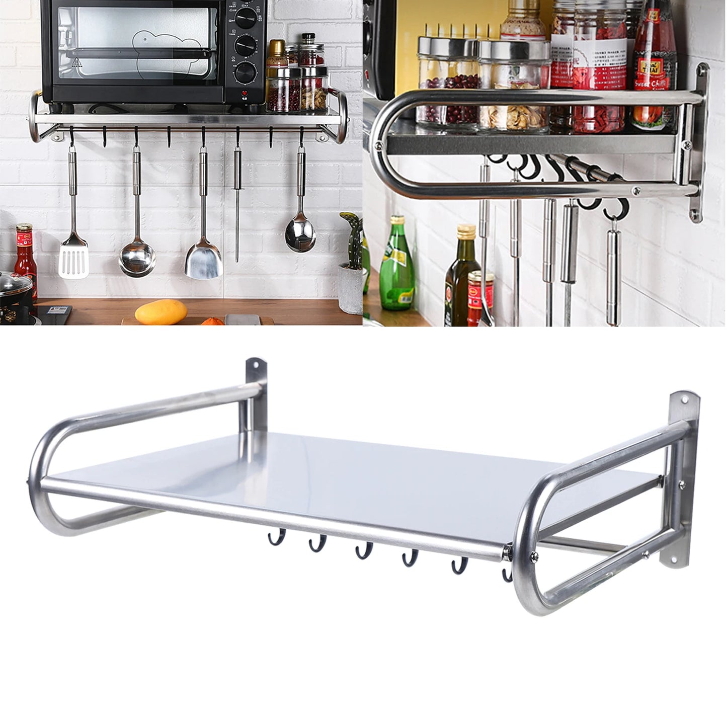 Kitchen  Stainless Steel Wall Mounted Microwave  Shelf