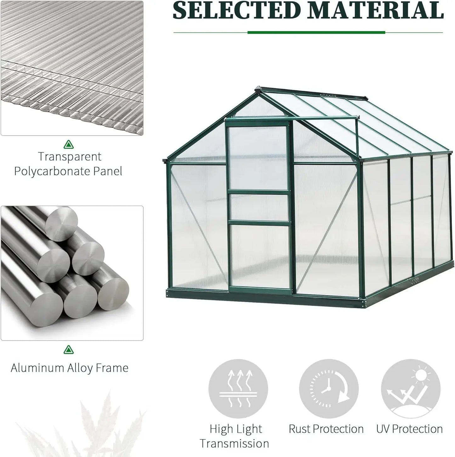 Heavy Duty Outdoor Aluminum Walk-in Green House