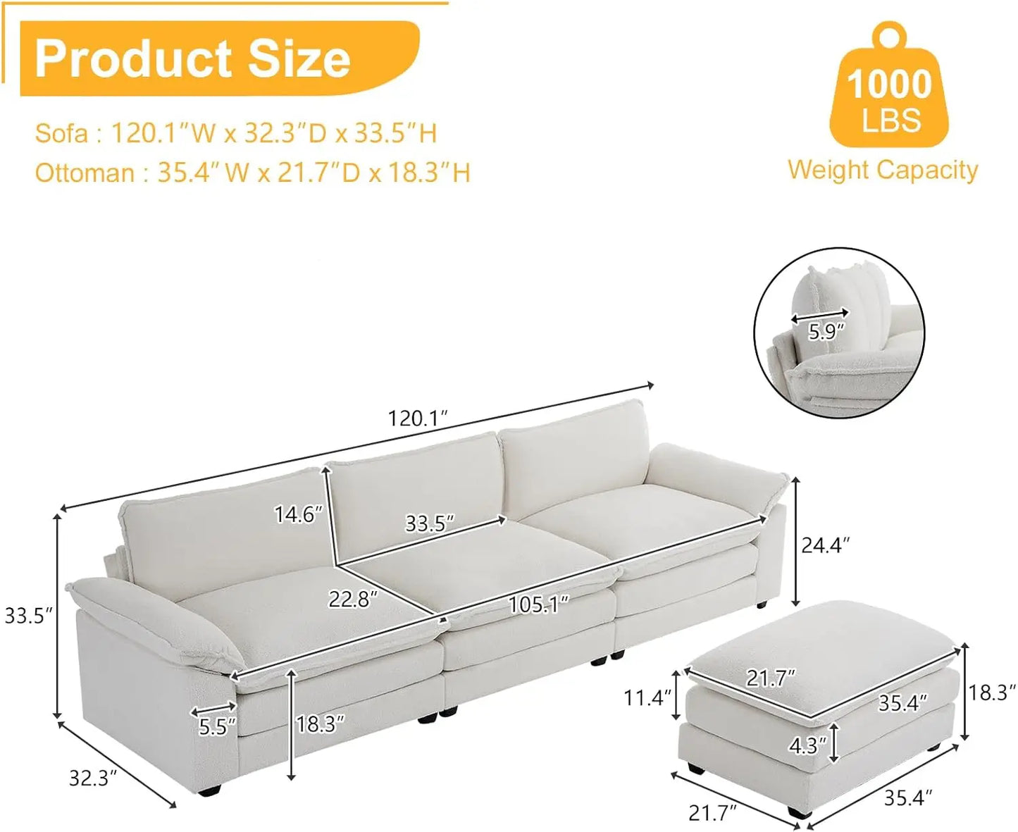 Convertible Sectional Sofa, L Shaped