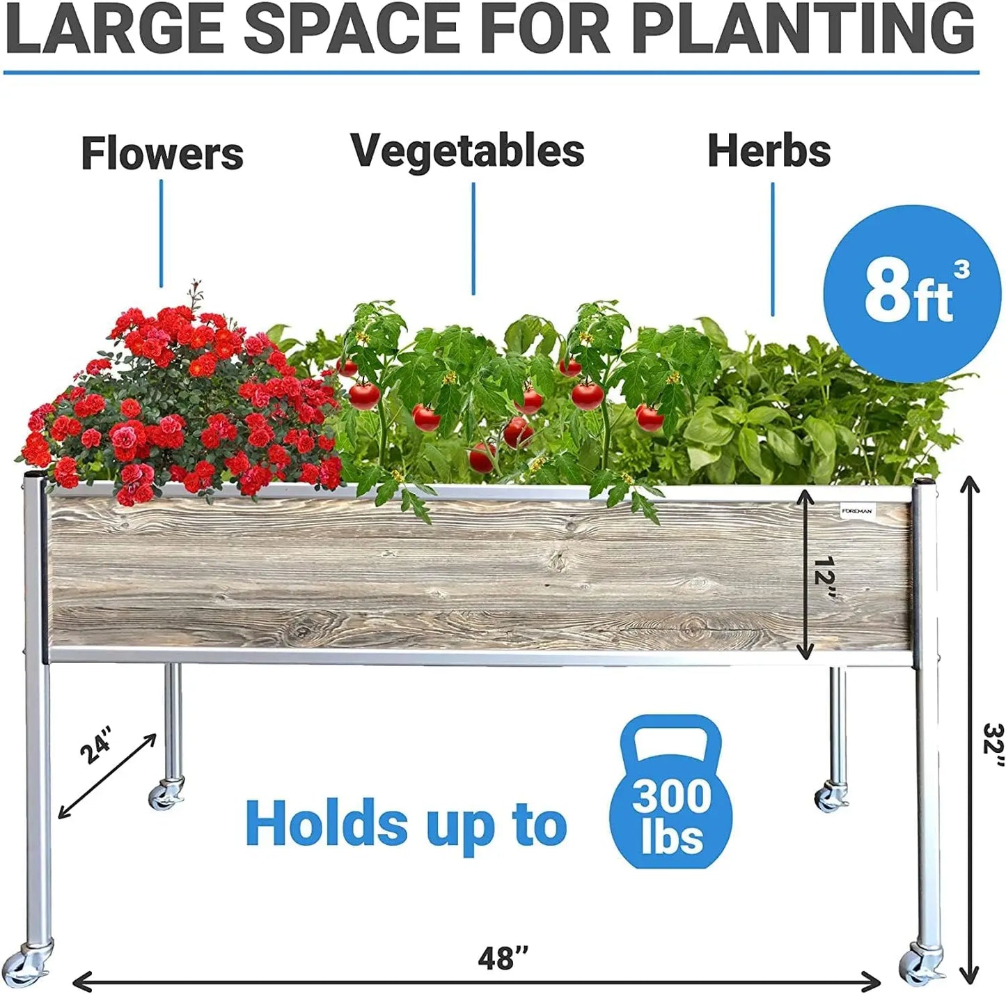 Raised Garden Bed on Wheels