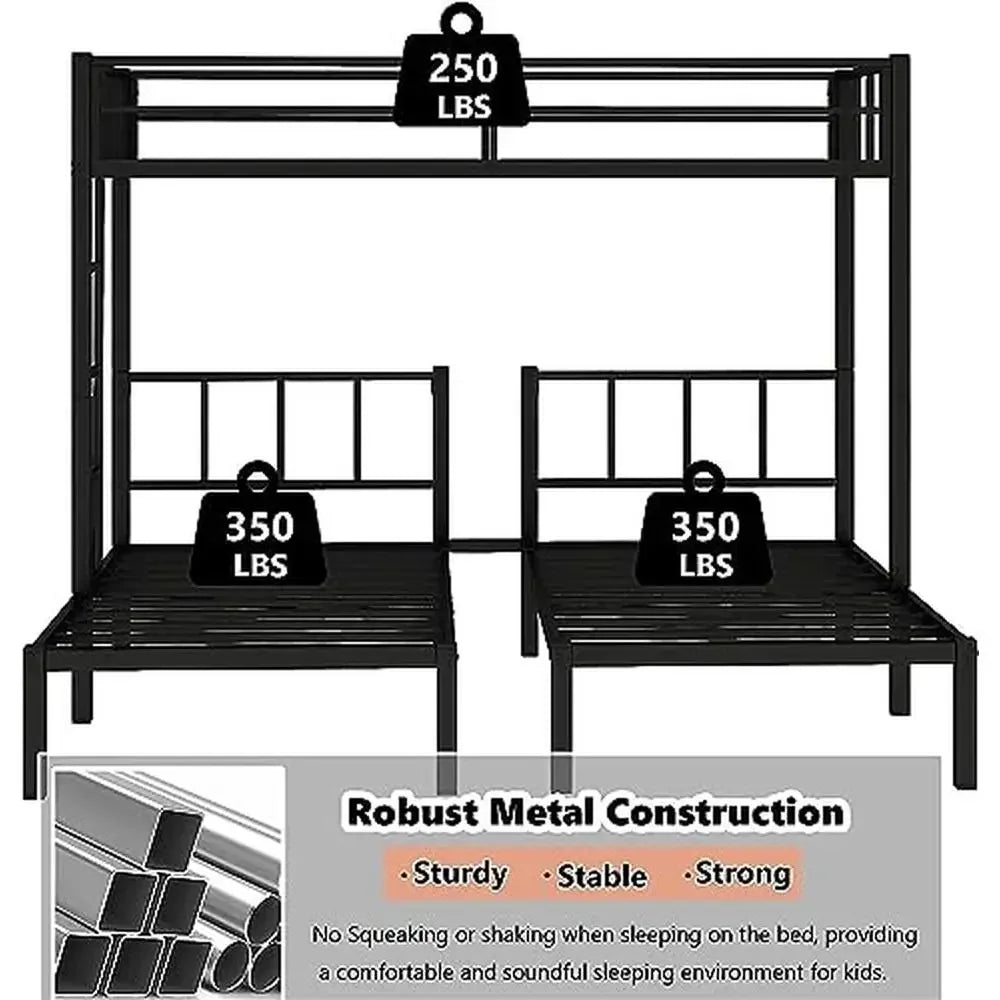 Metal Triple Bunk Beds Space Saver