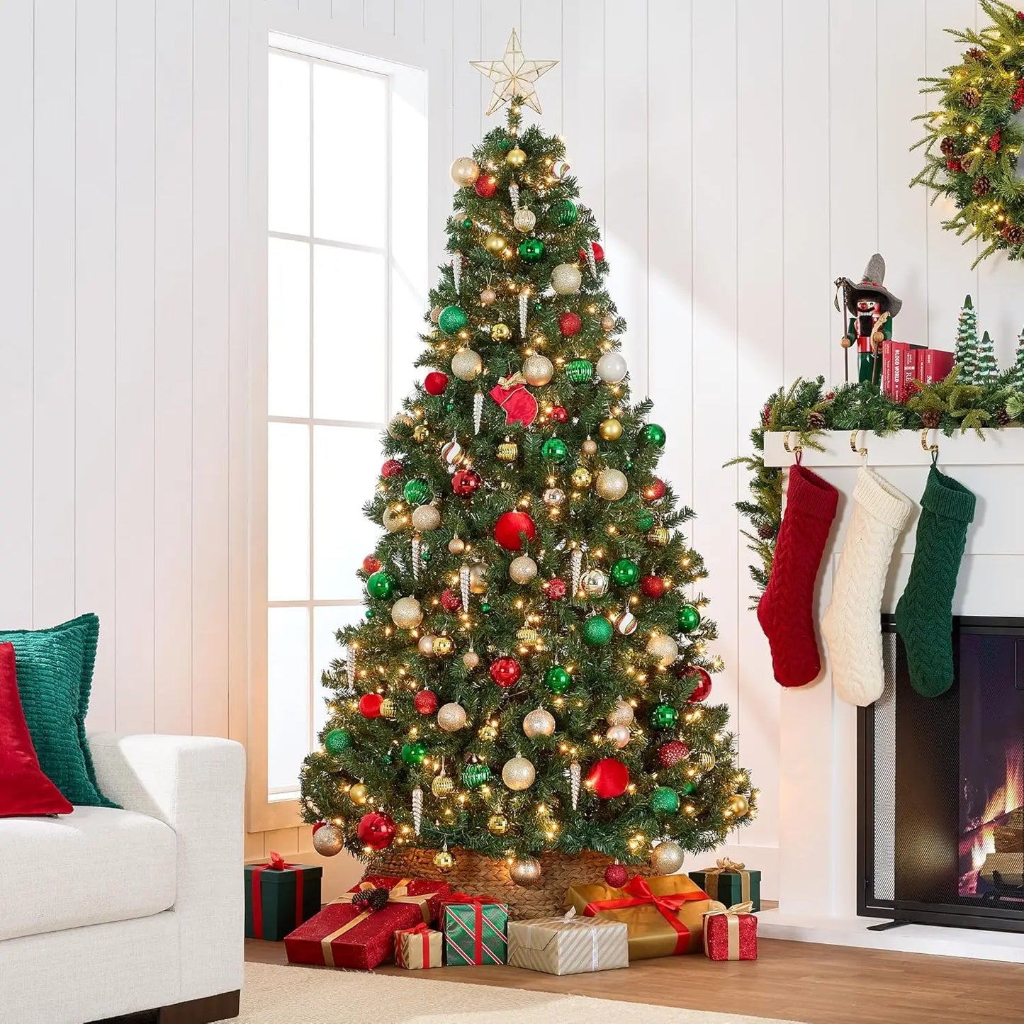 12ft Pre-Lit Spruce Artificial Holiday Christmas Tree